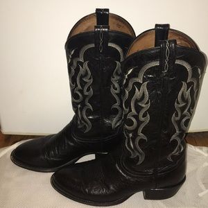 Men’s Tony Lama Black Ostrich Cowboy Boots